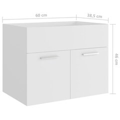 vidaXL Allaskaappi valkoinen 60x38,5x46 cm lastulevy hinta ja tiedot | Kylpyhuonekaapit | hobbyhall.fi