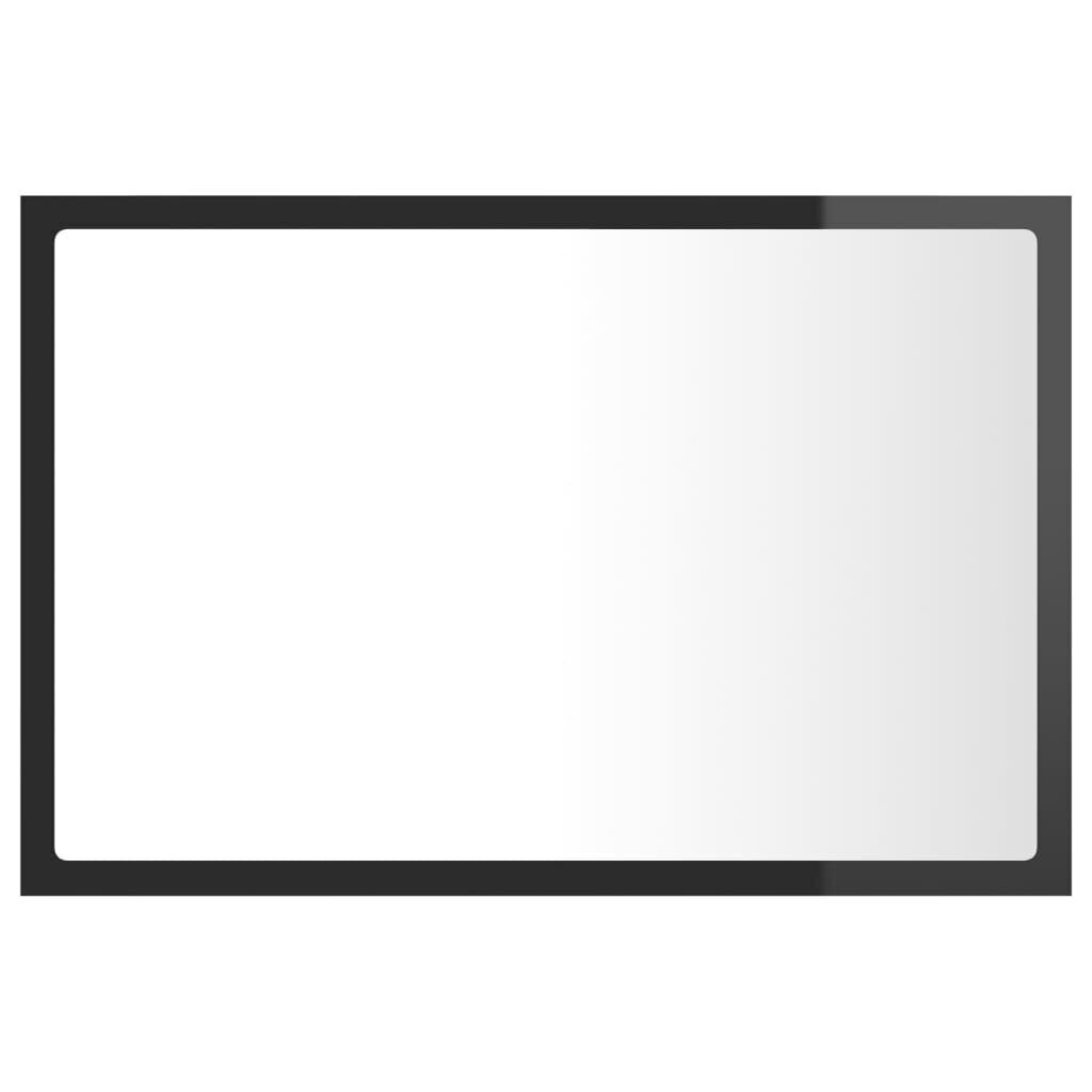 vidaXL Kylpyhuonepeili LED korkeakiilto harmaa 60x8,5x37 cm akryyli hinta ja tiedot | Kylpyhuonepeilit | hobbyhall.fi