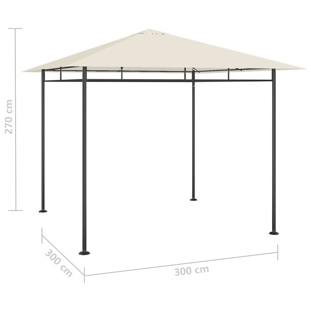 vidaXL Huvimaja 3x3x2,7 m harmaanruskea 180 g/m² hinta ja tiedot | Puutarhapaviljongit | hobbyhall.fi