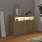 vidaXL Senkki LED-valoilla Sonoma-tammi 115,5x30x75 cm hinta ja tiedot | Olohuoneen kaapit ja lipastot | hobbyhall.fi