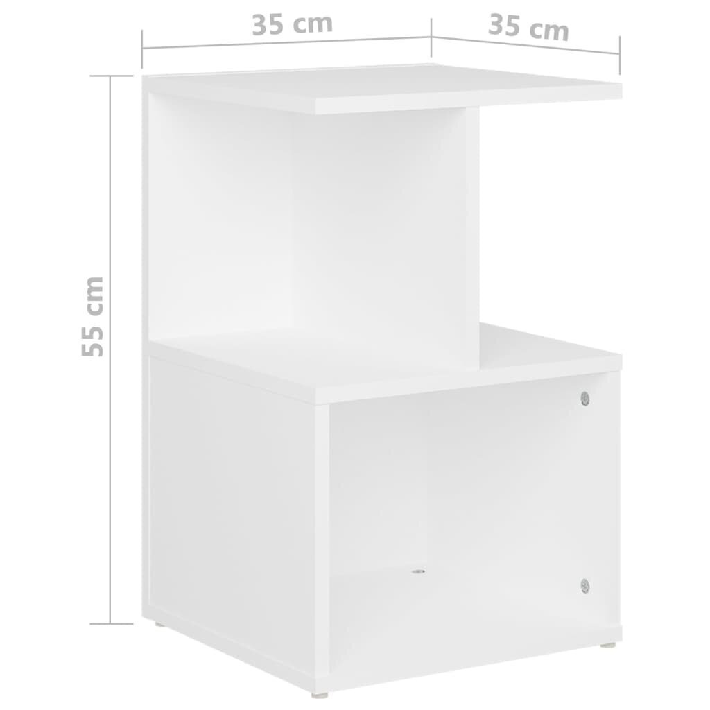 vidaXL Yöpöydät 2 kpl valkoinen 35x35x55 cm lastulevy hinta ja tiedot | Yöpöydät | hobbyhall.fi