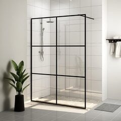 vidaXL Walk-in suihkun seinäke kirkas ESG-lasi 140x195 cm musta hinta ja tiedot | Suihkuseinät ja -ovet | hobbyhall.fi