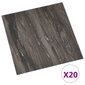 vidaXL Itsekiinnittyvät lattialankut 20 kpl PVC 1,86 m² tummanharmaa hinta ja tiedot | Lattialaatat | hobbyhall.fi