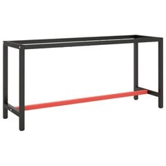 vidaXL Työpenkin runko mattamusta ja -punainen 170x50x79 cm metalli hinta ja tiedot | Jalat huonekaluihin | hobbyhall.fi