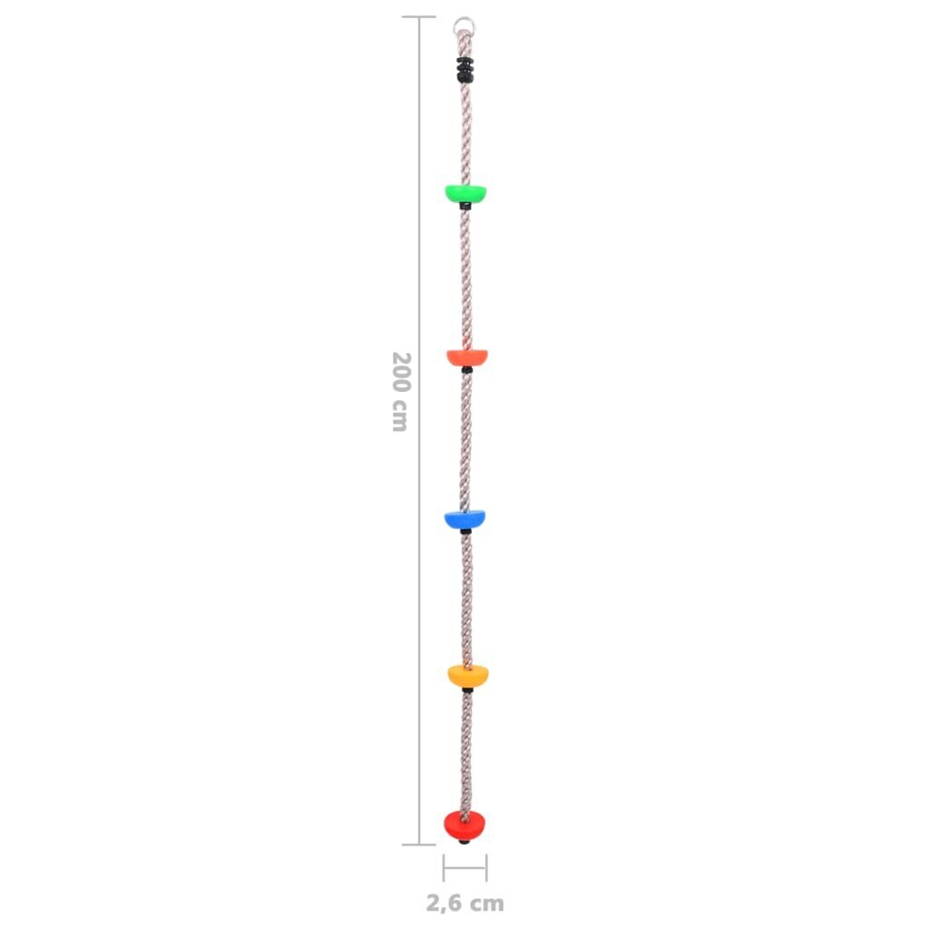 vidaXL Kiipeilyköysi tartuntatasoilla 200 cm hinta ja tiedot | Liukumäet | hobbyhall.fi