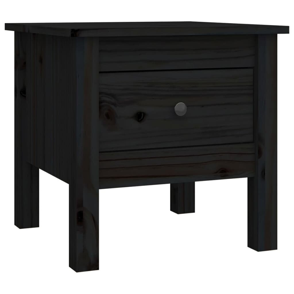 vidaXL Sivupöydät 2 kpl musta 40x40x39 cm täysi mänty hinta ja tiedot | Sohvapöydät | hobbyhall.fi