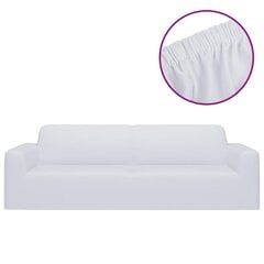 vidaXL Joustava 3-istuttavan sohvan päällinen valk. polyesteri jersey hinta ja tiedot | Huonekalujen päälliset | hobbyhall.fi