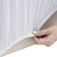 vidaXL Joustava 3-istuttavan sohvan päällinen valk. polyesteri jersey hinta ja tiedot | Huonekalujen päälliset | hobbyhall.fi