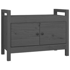 vidaXL Eteisen penkki harmaa 80x40x60 cm täysi mänty hinta ja tiedot | Kenkäkaapit ja -hyllyt | hobbyhall.fi