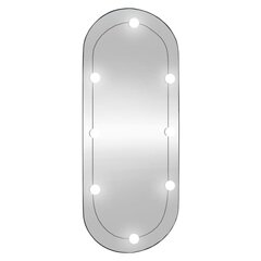 vidaXL Seinäpeili LED-valoilla 40x90 cm lasi ovaali hinta ja tiedot | Peilit | hobbyhall.fi