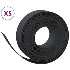 vidaXL Puutarhareunus 5 kpl musta 10 m 15 cm polyeteeni hinta ja tiedot | Aidat ja tarvikkeet | hobbyhall.fi