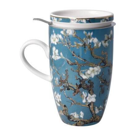 Teekuppi kannella ja siivilä Vincent van Gogh, Almond Tree Blue hinta ja tiedot | Hauskat mukit | hobbyhall.fi