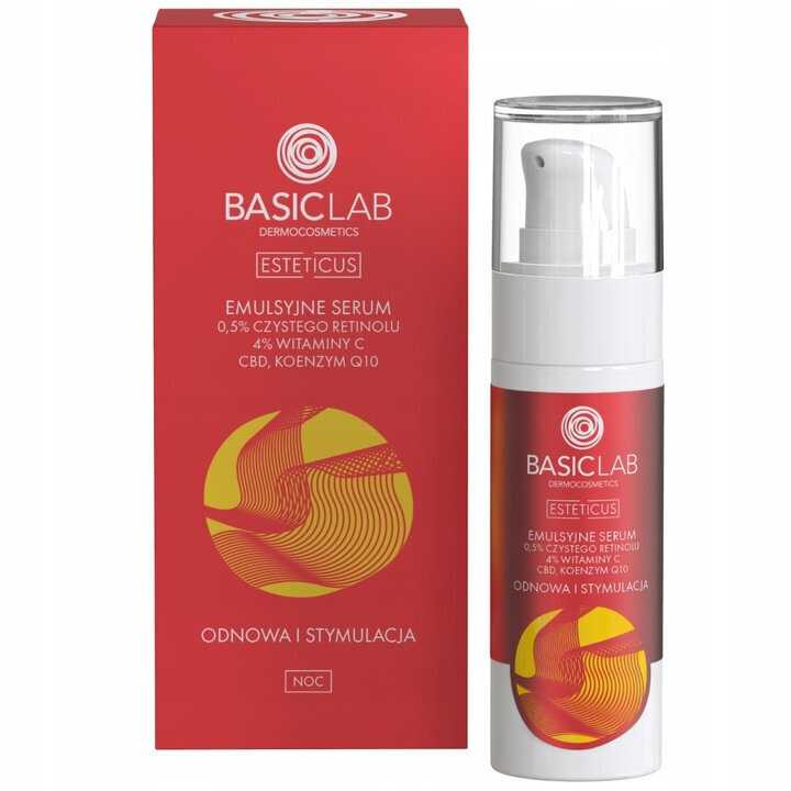 BasicLab Retinol, 4 % C-vitamin, CBD, Q10 30 ml hinta ja tiedot | Kasvoöljyt ja seerumit | hobbyhall.fi