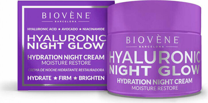 Kasvovoide Biovène Hyaluronic Night Glow, 50 ml hinta ja tiedot | Kasvovoiteet | hobbyhall.fi