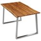 vidaXL Ruokapöytä 140x80x75 cm täysi akaasiapuu ja ruostumaton teräs hinta ja tiedot | Ruokapöydät | hobbyhall.fi