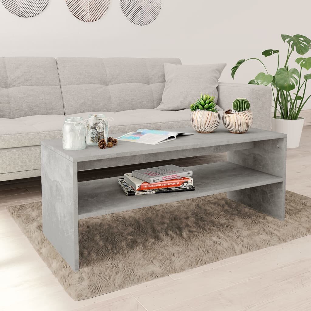 vidaXL Sohvapöytä betoninharmaa 100x40x40 cm lastulevy hinta ja tiedot | Sohvapöydät | hobbyhall.fi
