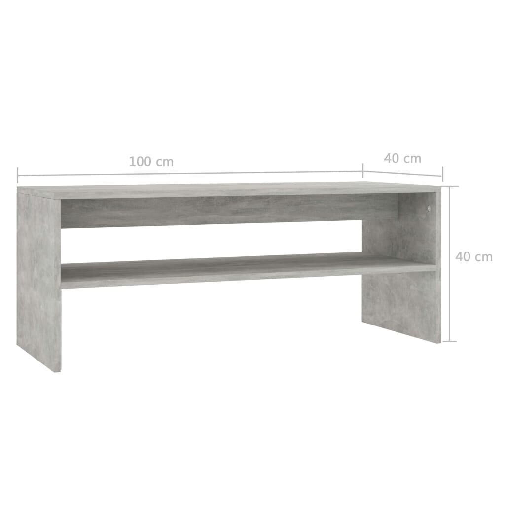 vidaXL Sohvapöytä betoninharmaa 100x40x40 cm lastulevy hinta ja tiedot | Sohvapöydät | hobbyhall.fi