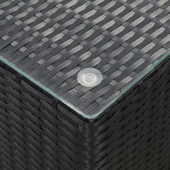 vidaXL Sivupöytä lasipöytälevy musta 35x35x52 cm polyrottinki hinta ja tiedot | Sohvapöydät | hobbyhall.fi