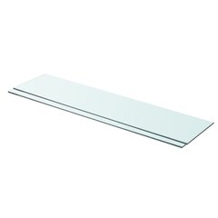 vidaXL Hyllyt 2 kpl kirkas lasi 90x20 cm hinta ja tiedot | Hyllyt | hobbyhall.fi