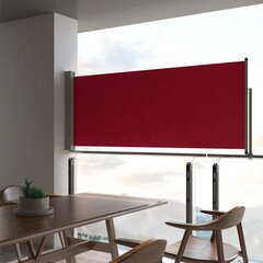 vidaXL Sisäänvedettävä terassin sivumarkiisi 100x300 cm punainen hinta ja tiedot | Aurinkovarjot ja markiisit | hobbyhall.fi