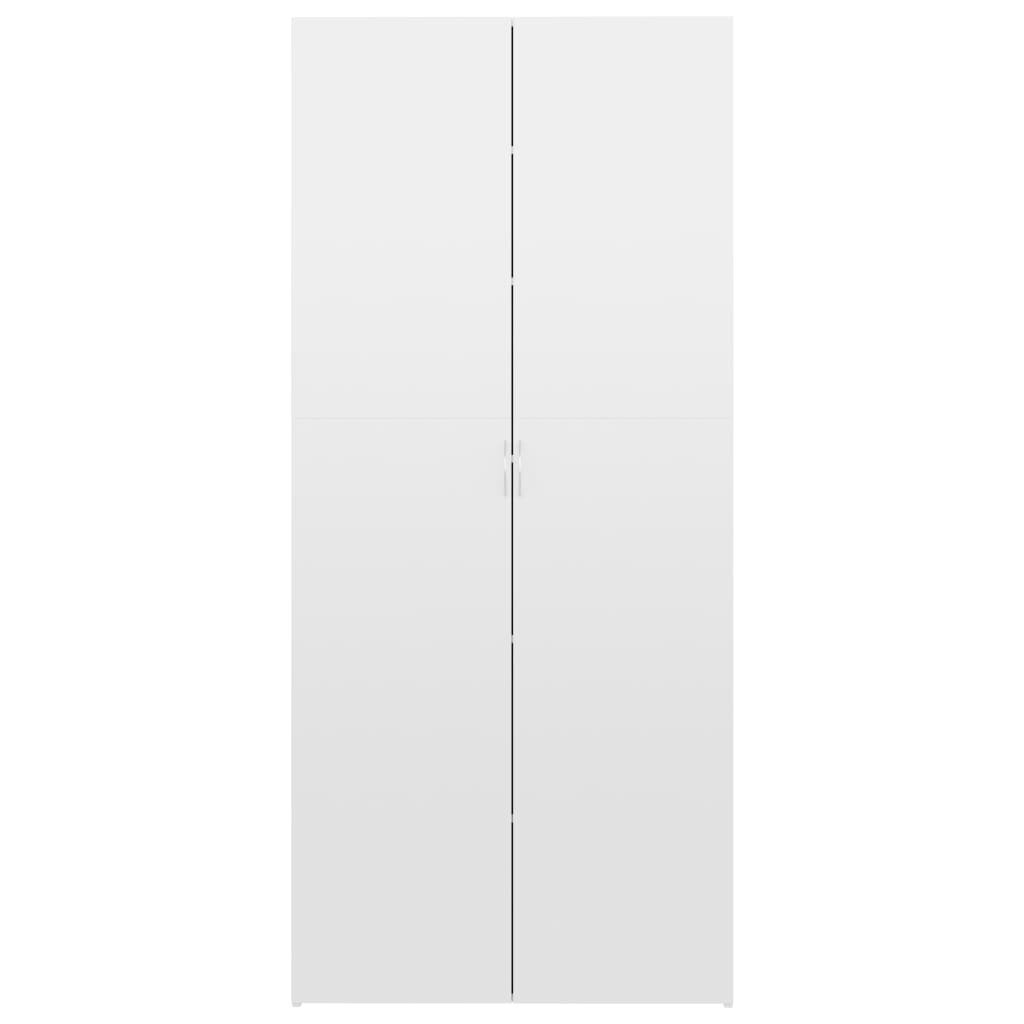 vidaXL Kenkäkaappi korkeakiilto valkoinen 80x35,5x180 cm lastulevy hinta ja tiedot | Kenkäkaapit ja -hyllyt | hobbyhall.fi