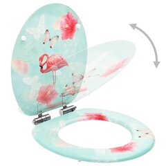 vidaXL WC-istuin soft close -kannella MDF flamingokuosi hinta ja tiedot | WC-istuimen lisätarvikkeet | hobbyhall.fi