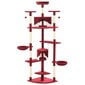 vidaXL Kissan kiipeilypuu sisal-pylväillä 203 cm punainen ja valkoinen hinta ja tiedot | Raapimispuut ja kiipeilypuut | hobbyhall.fi
