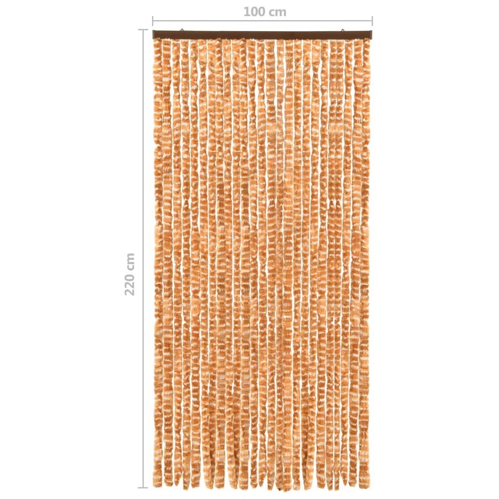 vidaXL Hyönteisverho okra ja valkoinen 100x220 cm Chenille hinta ja tiedot | Hyttysverkot | hobbyhall.fi