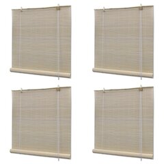 vidaXL Luonnolliset bambu rullaverhot 4 kpl 120x160 cm hinta ja tiedot | Kaihtimet | hobbyhall.fi