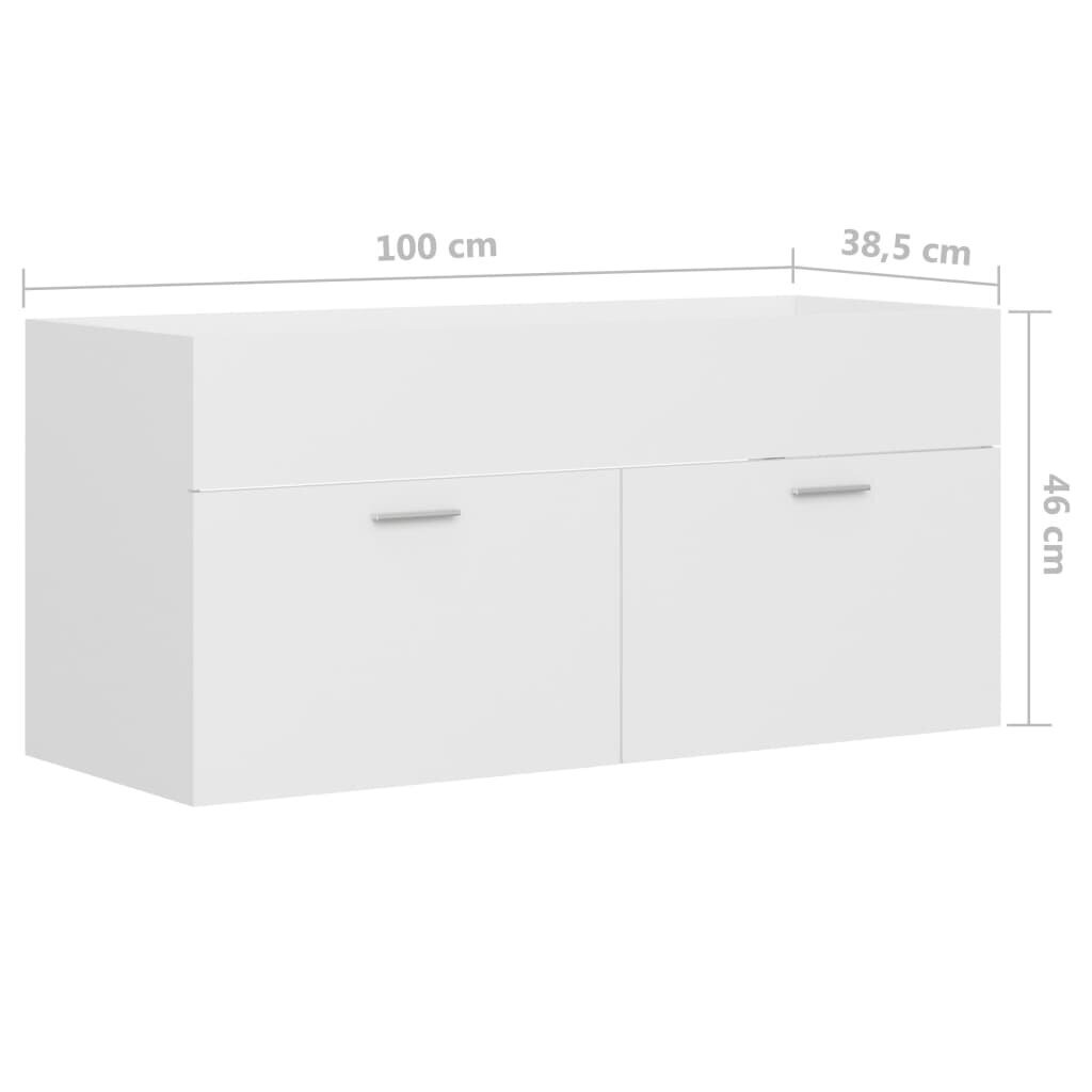 vidaXL Allaskaappi valkoinen 100x38,5x46 cm lastulevy hinta ja tiedot | Kylpyhuonekaapit | hobbyhall.fi