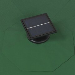 vidaXL Seinäkiinnitteinen aurinkovarjo LED ja tolppa 300 cm vihreä hinta ja tiedot | Aurinkovarjot ja markiisit | hobbyhall.fi