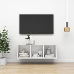 vidaXL Seinäkiinnitettävä TV-taso korkeak. valk. 37x37x107cm lastulevy hinta ja tiedot | TV-tasot | hobbyhall.fi