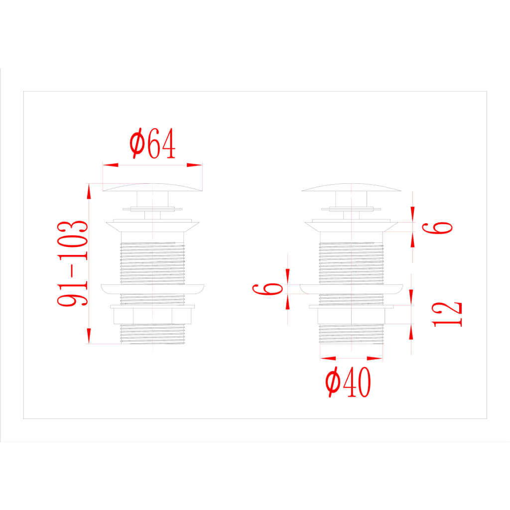 vidaXL Vesilukko tulpalla ilman ylivuotoa harmaa 6,4x6,4x9,1 cm hinta ja tiedot | Vesilukot | hobbyhall.fi