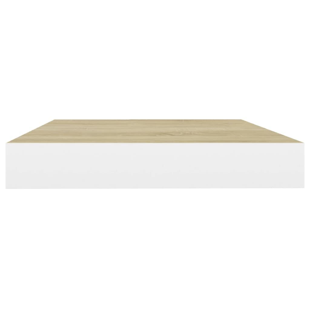 vidaXL Kelluvat seinähyllyt 2 kpl tammi ja valkoinen 50x23x3,8 cm MDF hinta ja tiedot | Hyllyt | hobbyhall.fi