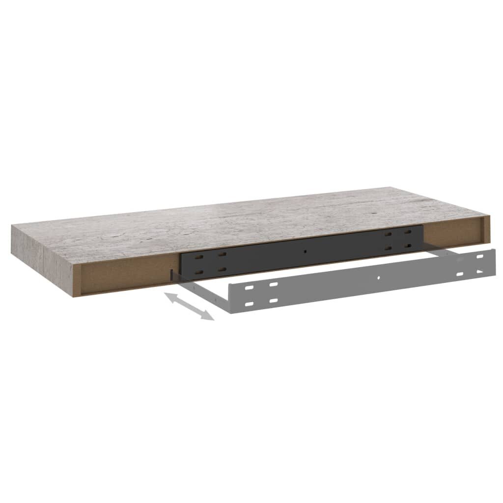 vidaXL Kelluvat seinähyllyt 2 kpl betoninharmaa 60x23,5x3,8 cm MDF hinta ja tiedot | Hyllyt | hobbyhall.fi