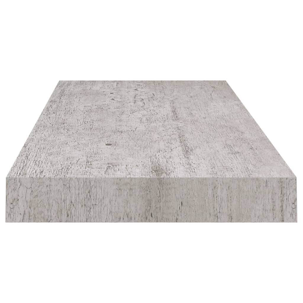 vidaXL Kelluvat seinähyllyt 2 kpl betoninharmaa 60x23,5x3,8 cm MDF hinta ja tiedot | Hyllyt | hobbyhall.fi