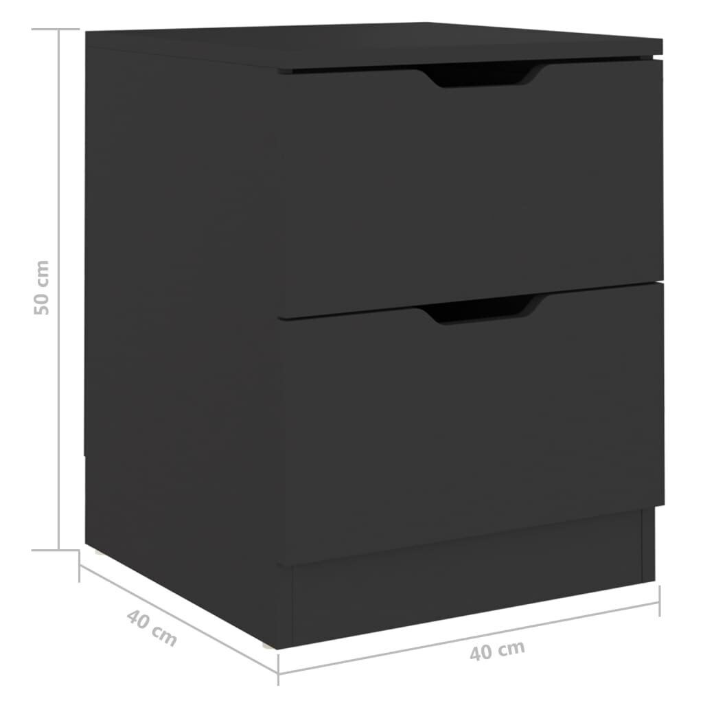 vidaXL Yöpöytä musta 40x40x50 cm lastulevy hinta ja tiedot | Yöpöydät | hobbyhall.fi