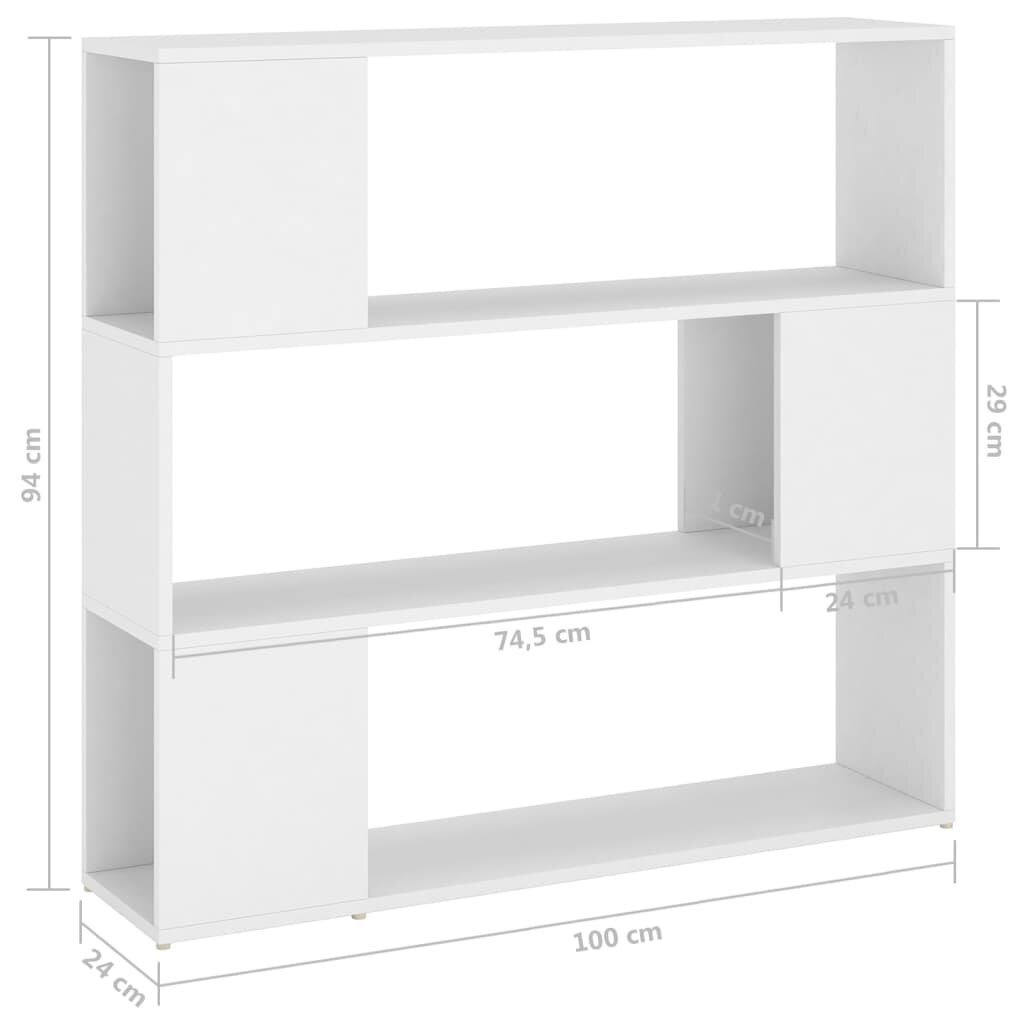 vidaXL Kirjahylly/tilanjakaja valkoinen 100x24x94 cm hinta ja tiedot | Hyllyt | hobbyhall.fi