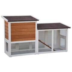 @Pet Kaninkoppi Villa valkoinen ja ruskea 147x50x80 cm hinta ja tiedot | Kuljetushäkit ja kuljetuslaatikot | hobbyhall.fi