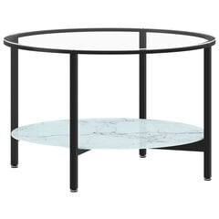 vidaXL Teepöytä musta ja valkoinen marmori 70 cm karkaistu lasi hinta ja tiedot | Sohvapöydät | hobbyhall.fi