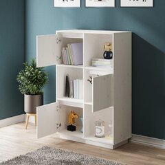 vidaXL Kaappi valkoinen 74x35x117 cm täysi mänty hinta ja tiedot | Olohuoneen kaapit ja lipastot | hobbyhall.fi