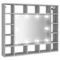 vidaXL Peilikaappi LED-valoilla harmaa Sonoma 91x15x76,5 cm hinta ja tiedot | Kylpyhuonekaapit | hobbyhall.fi