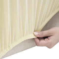 vidaXL Joustava 4-istuttavan sohvan päällinen kerma polyesteri jersey hinta ja tiedot | Huonekalujen päälliset | hobbyhall.fi