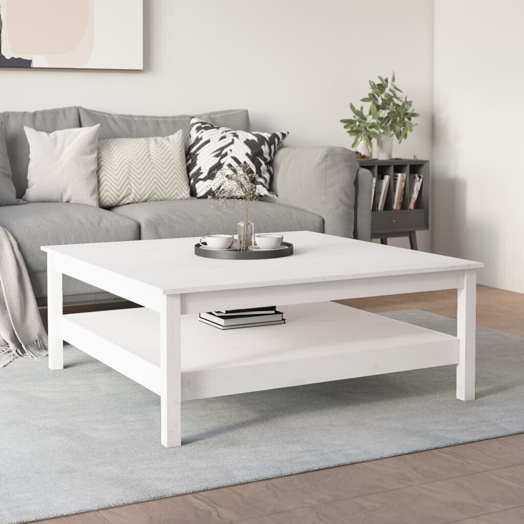 vidaXL Sohvapöytä valkoinen 100x100x40 cm täysi mänty hinta ja tiedot | Sohvapöydät | hobbyhall.fi