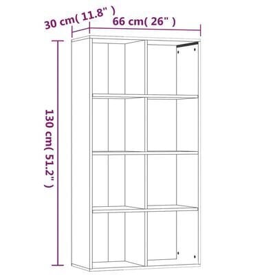 vidaXL Kirjahylly / Senkki harmaa Sonoma 66x30x130 cm tekninen puu hinta ja tiedot | Hyllyt | hobbyhall.fi