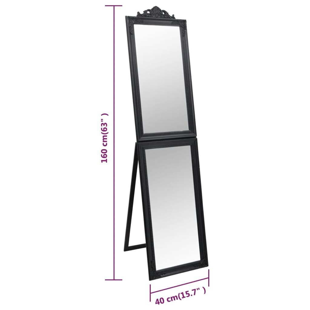 vidaXL Vapaasti seisova peili musta 40x160 cm hinta ja tiedot | Peilit | hobbyhall.fi