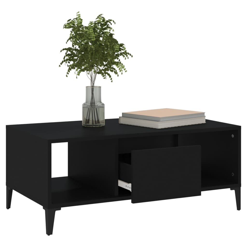 vidaXL Sohvapöytä musta 90x50x36,5 cm tekninen puu hinta ja tiedot | Sohvapöydät | hobbyhall.fi