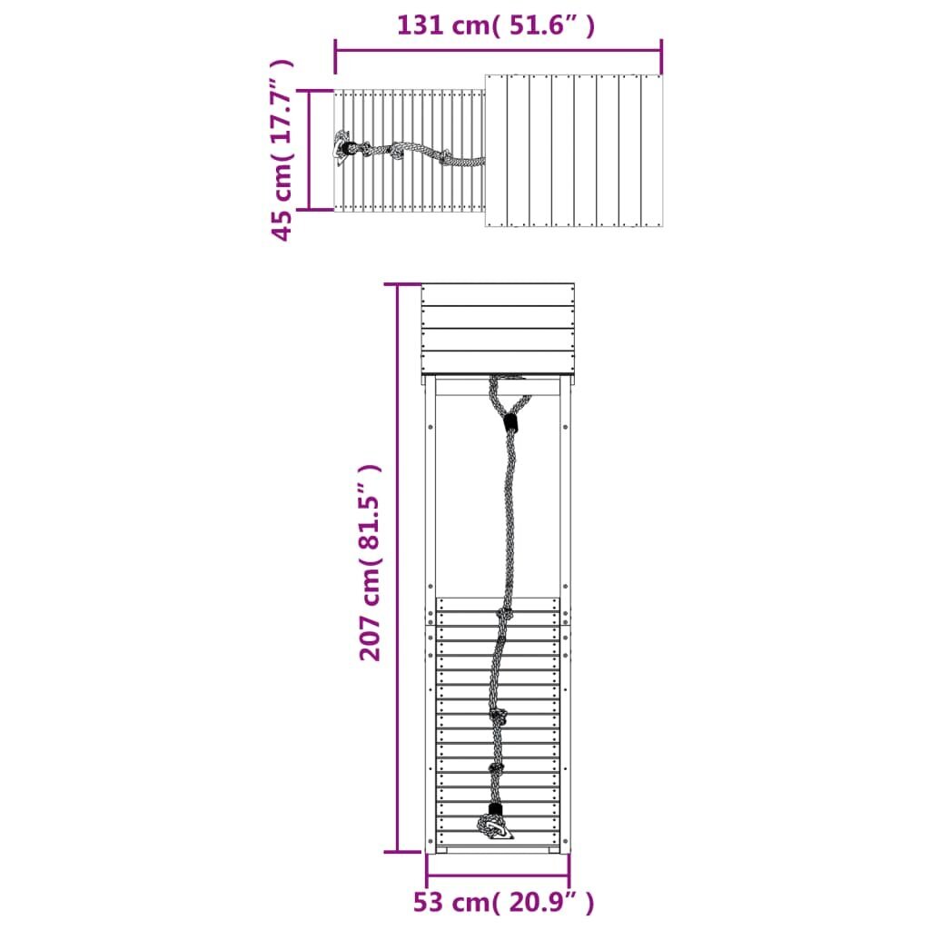 vidaXL Leikkitorni kiipeilyseinällä täysi mänty hinta ja tiedot | Lasten leikkimökit ja -teltat | hobbyhall.fi