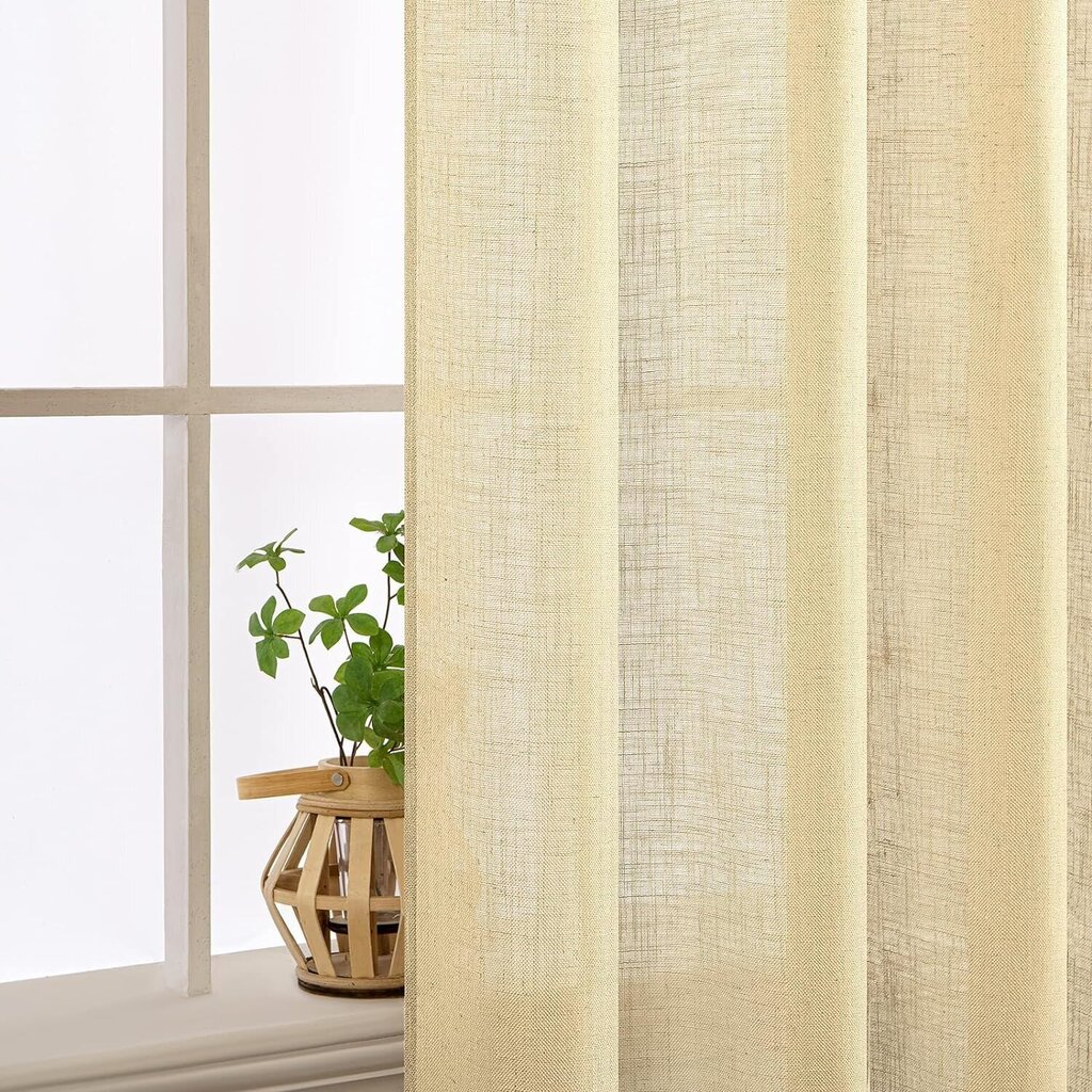 Läpinäkyvät verhot MIULEE, 2 kpl, 140x225cm, beige hinta ja tiedot | Verhot | hobbyhall.fi