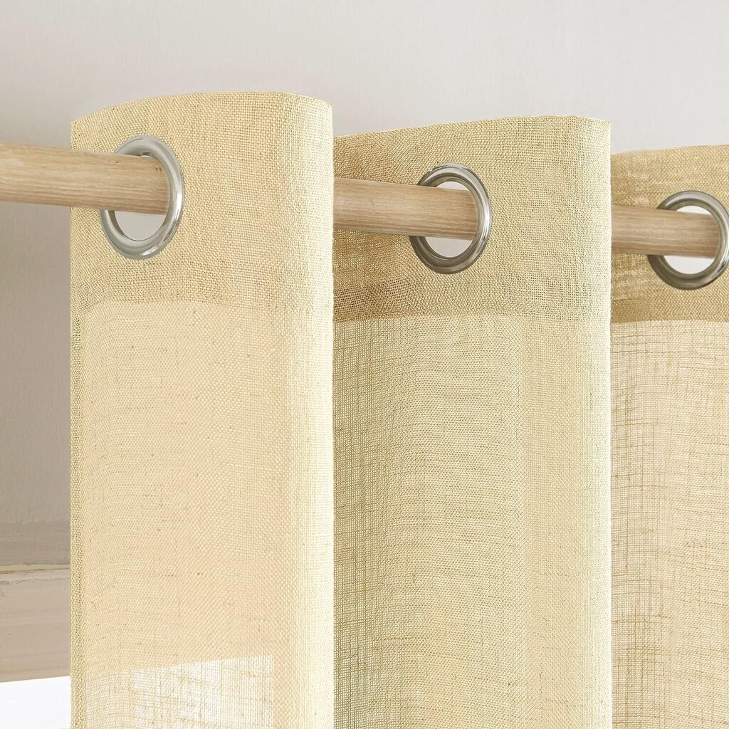 Läpinäkyvät verhot MIULEE, 2 kpl, 140x225cm, beige hinta ja tiedot | Verhot | hobbyhall.fi